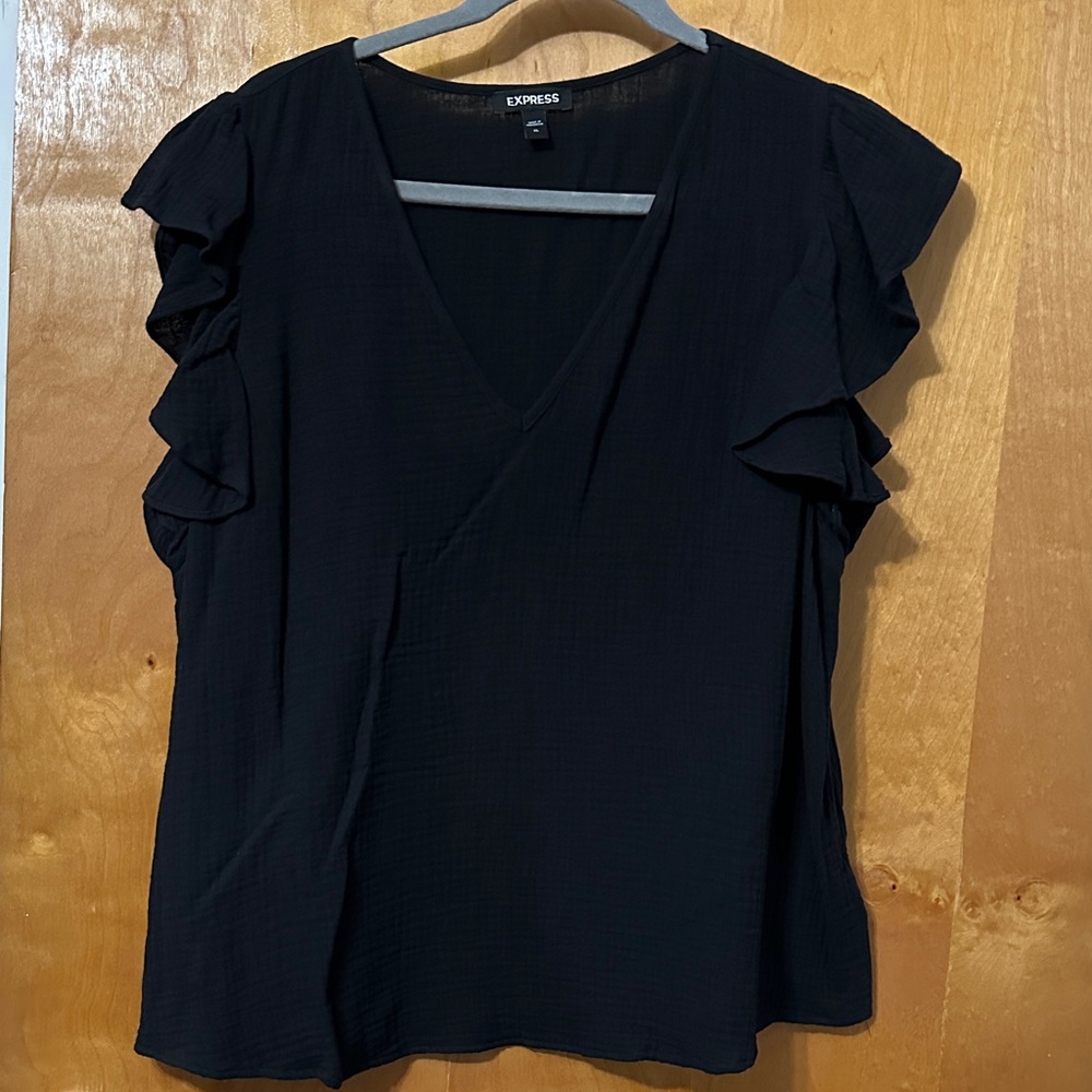 Express Women's Elegant Black V-Neck Blouse
